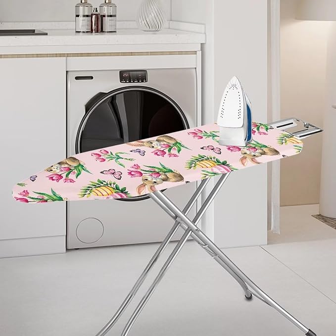 Cute Bunny Ironing Board Cover Butterfly Ironing Board Pad Protective Cover Iron Board Cover Accessories Replacement Tablecloths with Elastic Edge Washable