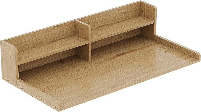 ChooChoo 2-Tier Washer Dryer Countertop with Adjustable Shelf, Spacious Laundry Room Storage for Folding Clothes and Efficient Organization, Rustic Oak