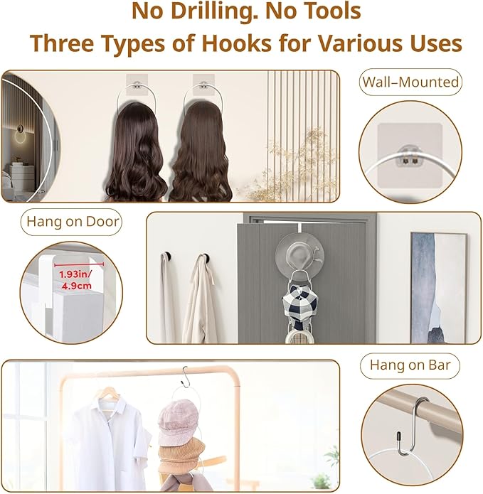 LINFIDITE 15 Pack Baseball Hat Rack Hanger Holder Organizer Multi Hook Wall Mounted Over Door Cap Display Storage Rack Cap Holder, Closet HangingStorage Rack w Hanging Hook White