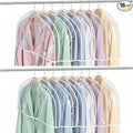Patelai 16 Pcs 2" Gusseted Shoulder Covers for Hanging Clothes 24" Length x 12" High Plastic Hanger Garment Dust Covers Breathable Protectors for Closet Storage Suit, Coats, Jackets (Clear)