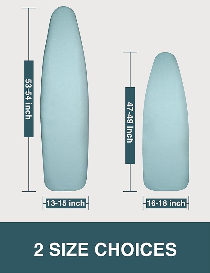 Ironing Board Cover and Pad 18x49， Extra Wide Thick Iron Padding, Scorch and Stain Resistant Ironing Board Cover, 6mm Thick Padding with Fasteners Heavy Duty Elastic Edge, Heatproof