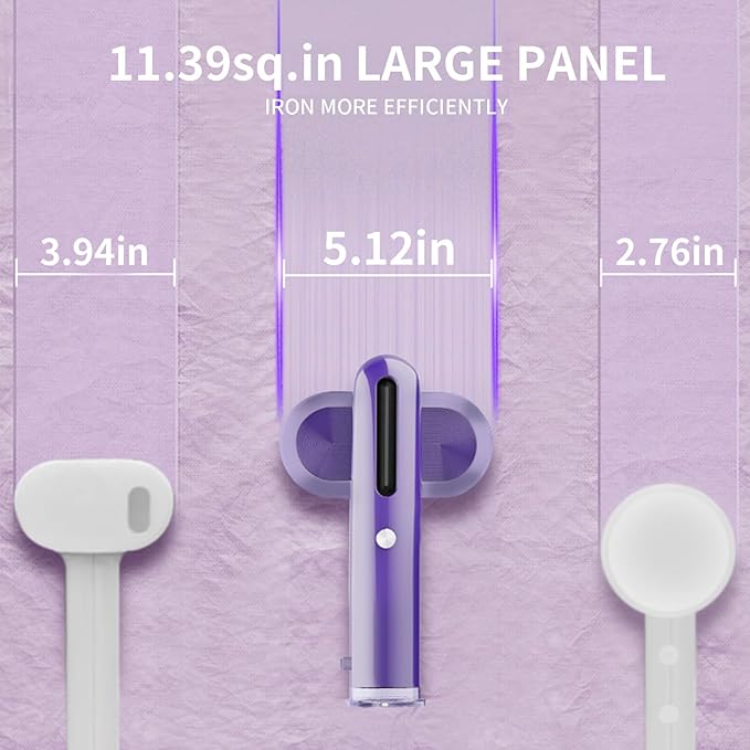 Heapsion Steamer for Clothes, 2-in-1 Portable Handheld Garment Steamer & Iron with Self-Cleaning, 1200W Powerful & 30s Fast Heat-Up, Large Ceramic Panel, for Travel, Home and Office Use Mini, Purple