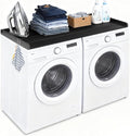 HDPE Washer Dryer Countertop, 54” x 27” No-Installation Laundry Countertop for Folding Clothes, Waterproof Washer and Dryer Topper with Raised Edge, Non-Slip Pads & Hooks (Black)