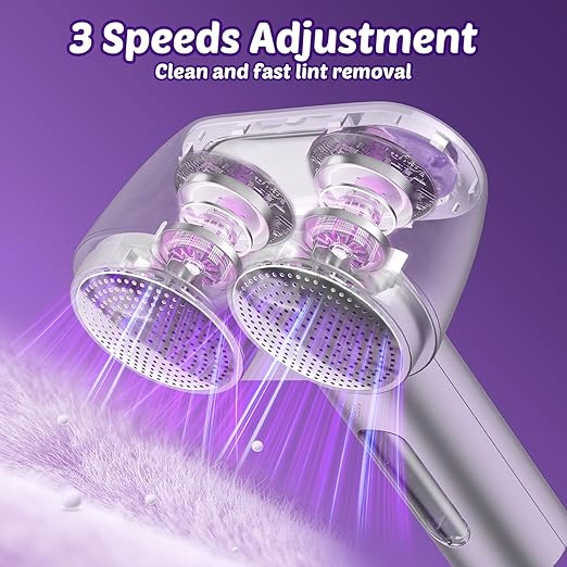 Fabric Shaver, Rechargeable Double-Head Lint Remover, Electric Lint Shaver and Clothing Shaver to Remove Pillings and Fuzz Easily