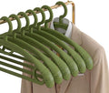 Plastic Clothes Hanger, Extra Thick Plastic Wide Shoulder Adult 360 Degrees Rotate Slip Resistant Standard Clothing Hanger Ideal for Everyday Use Green 10 Pack