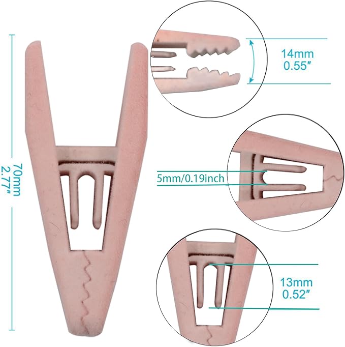 Pink Velvet Hanger Clips, 20PCS Non-Slip Strong Finger Clips for Clothes, Pants, Skirts, Ties, Scarves