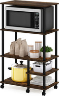 Furinno Turn-N-Tube 4-Tier Toolless Kitchen Storage Shelf Cart, Amber Pine/Black