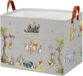 Cute Bear Nursery Storage Basket With Hard Bottom,Classic Bear Decorative Storage Hamper With Waterproof PE Coating,Large Square Canvas Cotton Laundry Bin for Baby Stuff,Diaper Bag