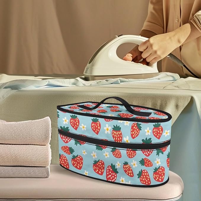 Strawberry Iron Carrying Bag Portable Travel Iron Holder Easy to Carry Hard Storage Carrying Case with Handle,Case Only