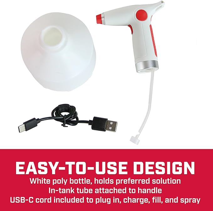 Chapin 75004: 1-Liter USB-C Battery Powered Electric Sprayer, Rechargeable, Portable Garden and Plant Sprayer, Mister, for Outdoor and Indoor Plants and Small Gardens, Handheld Powered, White