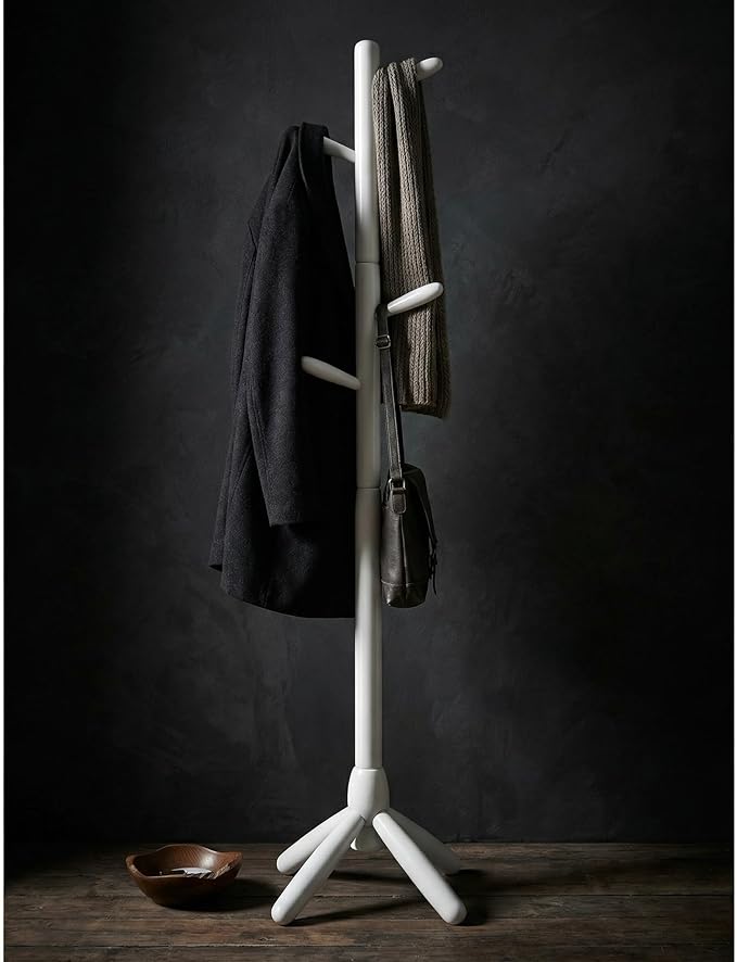 Cortesi Home Chandler Wooden Coat Rack, White