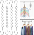 4 Pack Space Saving Hangers for More Than 28 Clothes, Extendable Standard Hangers for Closet, Foldable and Portable, Space Savers for Closet Organizers and Storage, Dorm Room Essentials