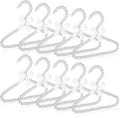 10 Pack Pearl Beads Clothes Hangers, Small Elegant Standard Hanger with White Ribbon Trim Hangers for Pet Dog