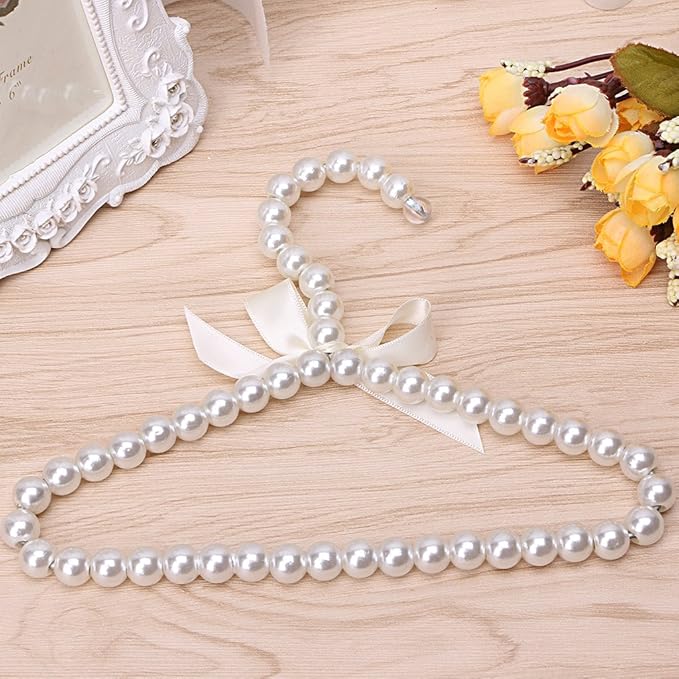 Fashion Pearl Bow Clothes Clothing Hanger for Kids Children Pet Dog