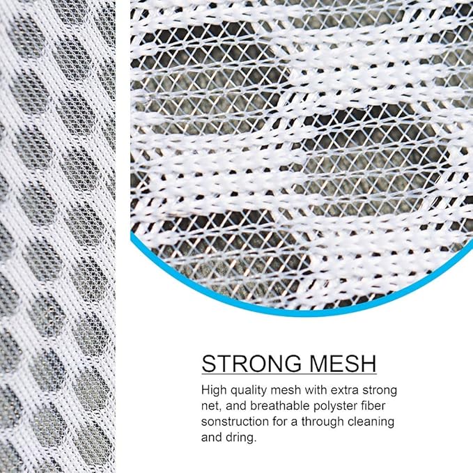 Honeycomb Mesh Zippered Clothespin Bag for clothesline, Waist Pack Many Ways to Wear, Breathable Fabric, Large Opening, Large-Capacity, Hanging Clothespin Holder Bag Storage Organizer with Hooks