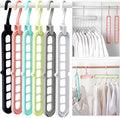 Closet Organizers and Storage,College Dorm Room Essentials,Pack of 6 Multifunctional Organizer Magic Space Saving Hangers with 9 Holes Storage Organization for Wardrobe Closet