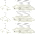 Soaoo 50 Pack Premium Baby Velvet Hangers with Adjustable 100 Clips, Non Slip 11 Inch Slim Kids Closet Organizer for Pants, Dresses & Matching Outfits, Nursery & Toddler Wardrobe (Beige)