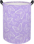 Kids Laundry Basket Baby Hamper Toy Storage Bin for Boys Room Decor Baby Nursery Hamper Gift Baskets for Bedroom Bathroom(Purple Butterfly)