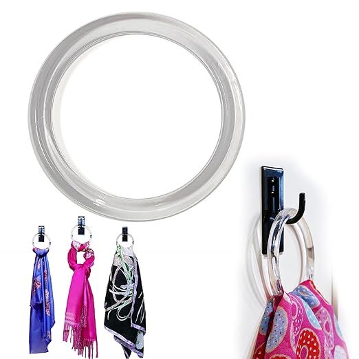 Clear Plastic Retail Scarf Rings - Round Fine Garment Hangers - 2.58" ID - 3.25" OD - 1000 Pack