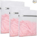 3 Pcs Honeycomb Mesh Laundry Bags， Durable and Reusable Wash Bag Travel Organization Bag for - Protect Clothes in Washing Machine - 1 Large 1 Medium 1 Small
