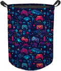 Game Gaming Laundry Basket, Toybox for Boys Room, Red and Blue Game Laundry Basket Hamper Waterproof Collapsible Clothes Toys Storage Bin Organizer for Bedroom Bathroom Boys Gamer Room