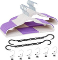 VECELO 50 Pack Clothes Hangers, Non-Slip Plastic Coat Hanger, 360°Swivel Hook & Space Saving for Bedroom Closet, Great for Shirts, Pants, Excellent Heavy Duty