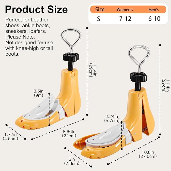 Shoe Stretcher Women Men, Boot Stretcher for Wide Feet, Shoe Tree Adjustable Boot Widener Expander (1 Pcs Not a Pair)