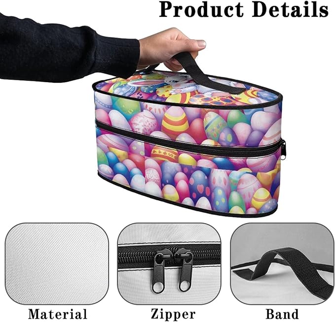 Bunny Iron Storage Bag with Zipper Handle Easter Egg Iron Storage Case Universal for Most Iron