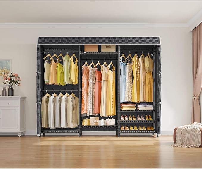 VIPEK Cover ONLY for V5/ V10/ S3/ V6E/ V3C/ V5L/ V10i/ S3i/ V5L i1 Garment Rack, Upgarded Polyester Dustproof Cover Clothing Rack Cover with Zipper, 70.1" L X 17.3" W X 74.8" H, Black