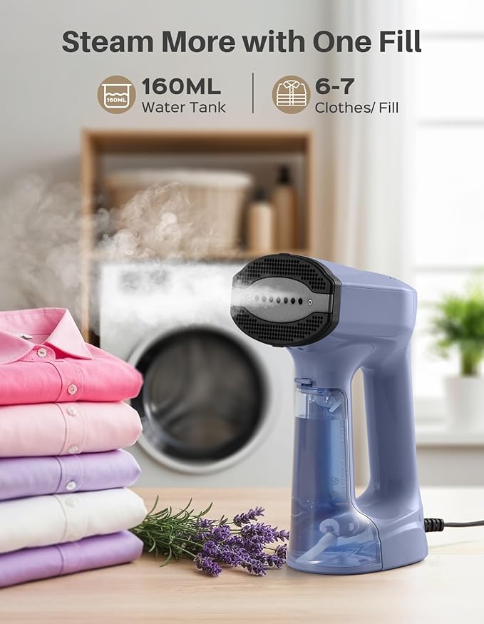 Sweepulire Vacuum Steamer for Clothes, 3500Pa Suction Handheld Clothes Steamer, 3 Modes, LED Display, Portable Travel Steamers for Clothes, Steaming & Ironing 2 In 1, 160ml Water Tank (for 110-120V)