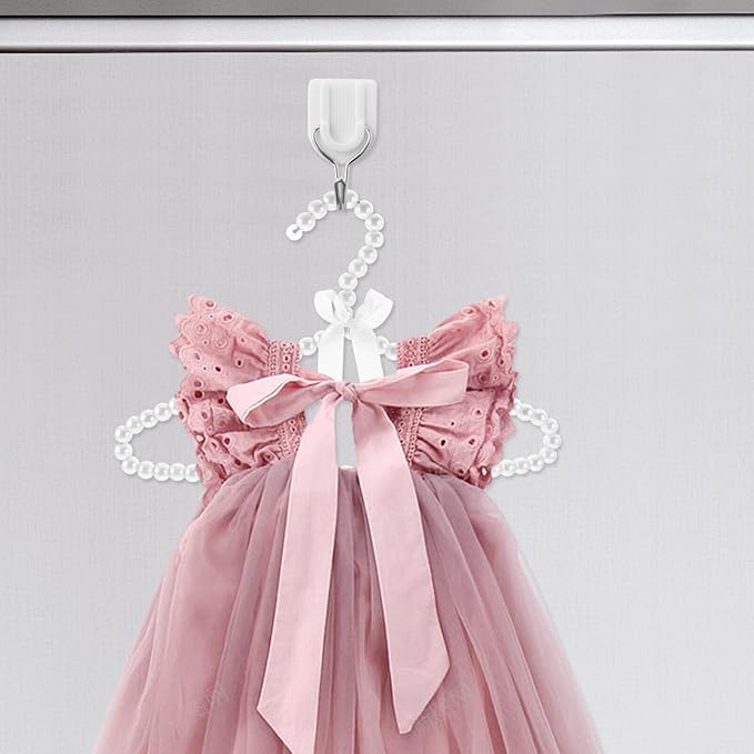 Cabilock Pearl Baby Hangers Mini Kids Clothes Rack Non-Slip Toddler Clothes Hanger for Nursery Closet Organization Space-Saving