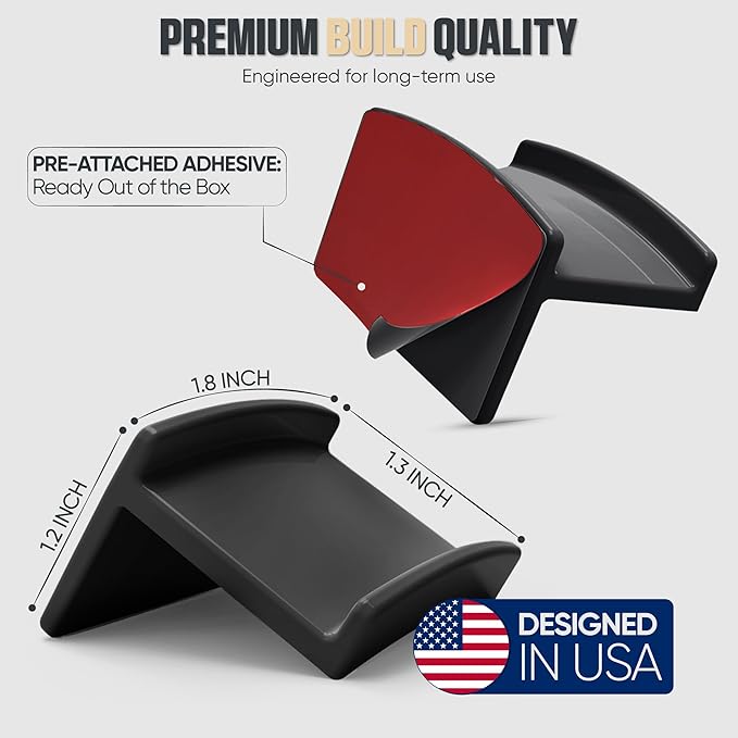 Modern JP Adhesive Hat Hooks for Wall (16-Pack) - Minimalist Hat Rack Design, No Drilling, Strong Hold Hat Hangers - USA Patented, Black