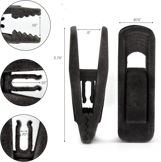 Velvet Clips, 20 Pack, Durable Non- Breaking Material, Matching Hangers of Our Brand and Your existing Velvet Hanger, Suitable to Hang Many Types of Clothes. (Black)