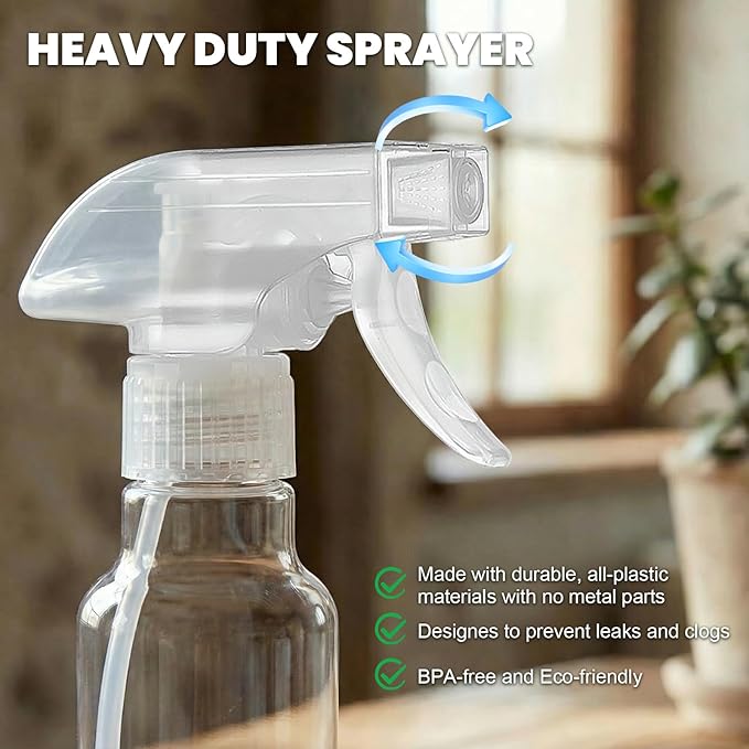 Spray Bottles 4oz/120ml Small Spray Bottle for Hair Plastic Mist/Stream Spraying Heavy Duty Empty Spray Bottles for Cleaning Solutions, Plants 2 Pack