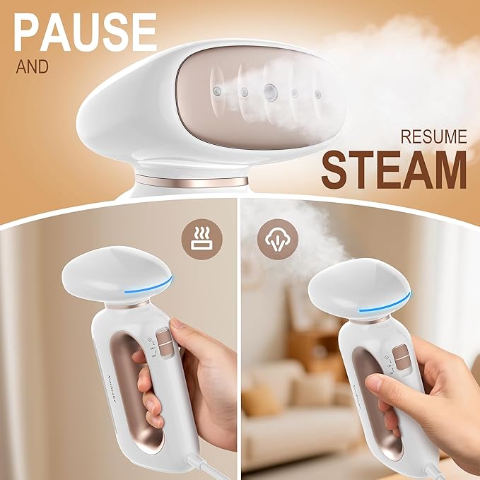 Newbealer Handheld Fabric Steamer for Clothes, 850W Portable Wrinkle Remover with Horizontal & Vertical Steaming, 30s Fast Heat Up, 230ml Water Tank, for Home, RV & Hotel(Only for 120V)