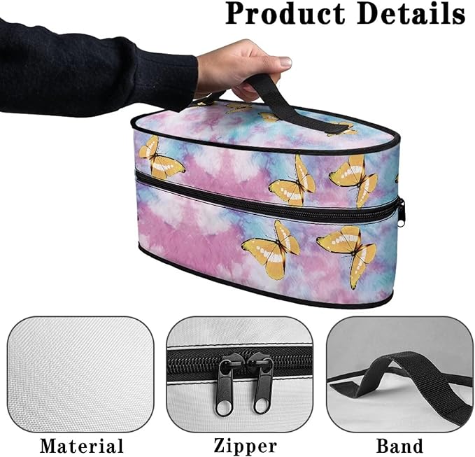 Tie Dye Butterfly Iron Storage Bag Compatible with Most Iron Wear-resistant Easy to Clean Clothes Iron Storage Case Fits Traveling Outing