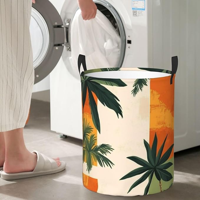 Retro Tropics Print Laundry Basket For Storage Bins Gift Baskets Bedroom Clothes Hamper