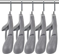 DEDU Suit Hangers for Men 10 Pack, Grey Coat Hangers Extra Wide Non Slip Width 17.7", Thick Plastic with Pants Bar & Metal Hook