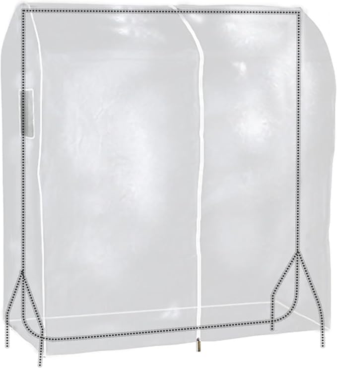 HANGERWORLD 4ft Clothes Garment Rack Cover for Open Closet Clear Showerproof COVER ONLY (48"x24"x65")