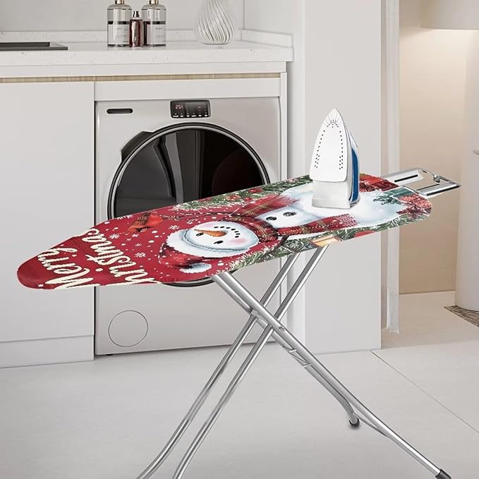 Christmas Snowmen Ironing Board Replacement Cover for Extra Wide 15 x 54 Ironing Boards Reflects Heat and Stain Resistant Ironing Board Cover Christmas Decor