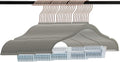 Tosnail 30 Pack Kids Velvet Hangers Children's Clothes Hangers Baby Hangers with Clips - Grey
