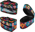 Hippie Flower Iron Portable Storage Bag Fits Traveling Outing Colorful Easy to Clean Iron Storage Case Protective Carrying Bag with Zipper Handle