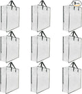 9 Pack Clear Storage Bags with Zipper and Handles, Blanket Bags For Closet Storage, Moving and Packing Supplies for College, Underbed Storage Organizer for Clothes Pillow Bedding Christmas Wreath