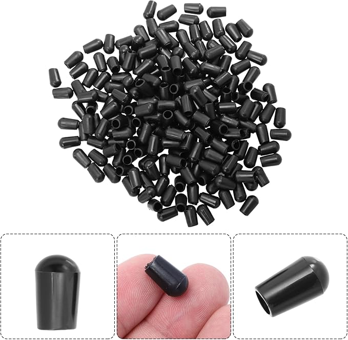 200pcs Round Rubber Sleeve Shelf Prong Accessory Hanging Hook Tip Covers Wire Metal Tubing Rubber Cover Wire Hangers Rack Tip Screw Case PVC