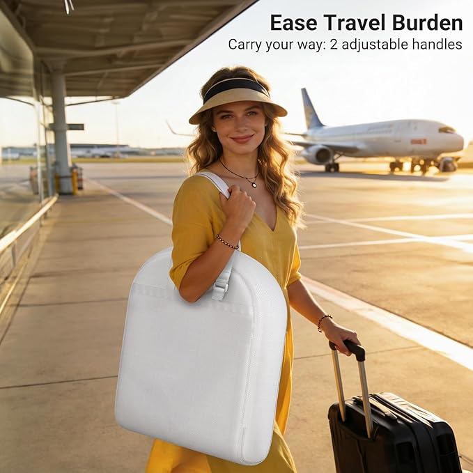 MISSLO 2-in-1 Wedding Dress Garment Bag 70" Dress Bags for Gowns Long with 5 Bride Accessories Pockets & Adjustable Handles Trifold Dresses Cover for Travel and Closet Storage, White