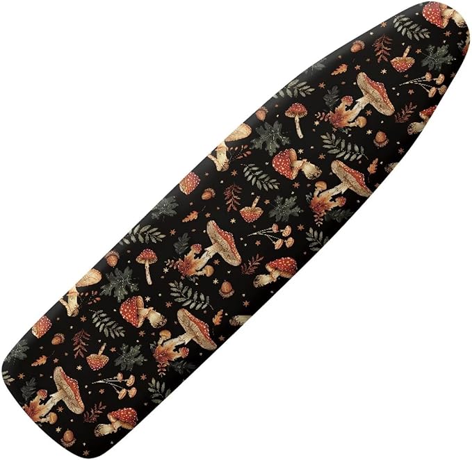 SEANATIVE Retro Mushroom Ironing Board Cover and Pad with Elastic Edge Hook and Loop Fasteners, Home Decor Iron Board Cover Machine Washable
