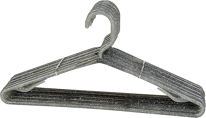 Simplify Granite Look Design 10 Pack Hangers | Closet Organization | Clothes | Shirt | Durable Plastic | Grey