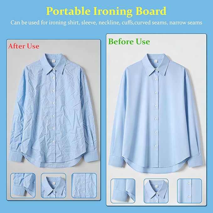 Tailors Board with Pine Wood Base, Cotton Cover Tailors Point Press Clapper - Protects Garments, Multi Pressing Board for Anywhere You Want - Seams, Collars, Cuffs, Points, Hems, Pocket