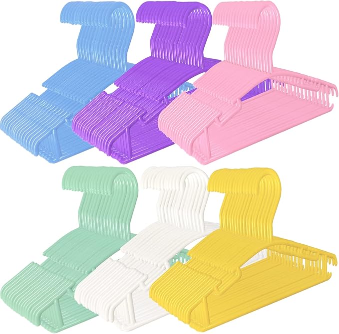 GoodtoU Baby Hangers 100 Pack Multicolor Kids Plastic Hangers Toddler Infant Clothes Hanger Childrens Hanger for Clothes