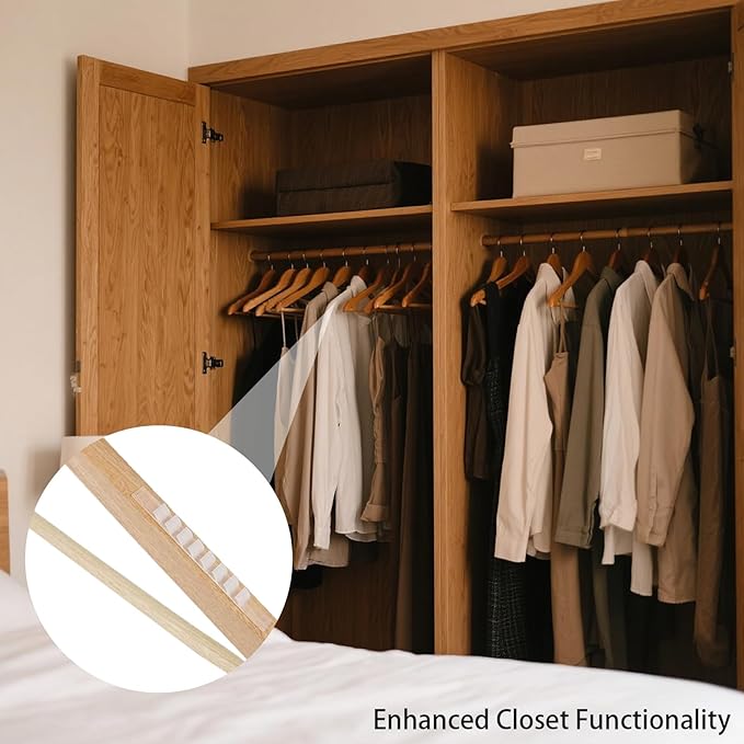 300 Pack Non-Slip Rubber Hanger Grips, MaehSab Adhesive Clear Clothing Hanger Strips for Wood & Plastic Hangers, 2.8 x 0.2 Inch Clothes Hanging Accessories for Home & Retail Use
